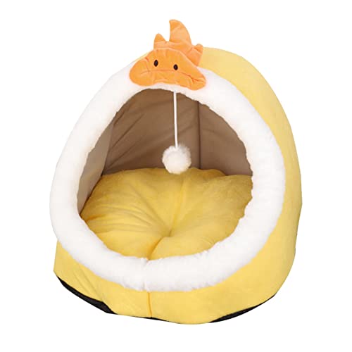 Leeadwaey Katzenbett Warm Nest Hundehütte Hundehütte Weiche Plüsch Schlafmatte Gelb M Leeadwaey Katzenbett Warm Nest Hundehütte Hundehütte Weiche Plüsch Schlafmatte Gelb M von Leeadwaey