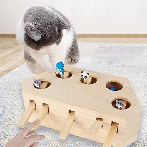 Leeadwaey Katzenjagd Maus Spielzeug Holzkiste Puzzle Spielzeug Fang Mäuse 5 Löcher Leeadwaey Katzenjagd Maus Spielzeug Holzkiste Puzzle Spielzeug Fang Mäuse 5 Löcher von Leeadwaey