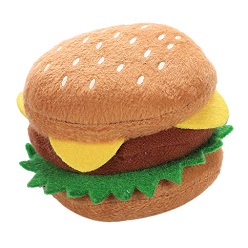 Leeadwaey Kauspielzeug für Haustiere, Hamburger, quietschend, Plüsch, Hundespielzeug zum Zahnen, sauberes Spielzeug Leeadwaey Kauspielzeug für Haustiere, Hamburger, quietschend, Plüsch, Hundespielzeug zum Zahnen, sauberes Spielzeug von Leeadwaey