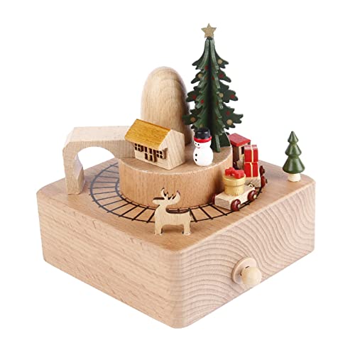 Leeadwaey Klassische Spieluhr aus Holz, zum Aufziehen, Melodie für Kinder, Familie, Geburtstag, Frohe Weihnachten, B, Nr. 4 von Leeadwaey