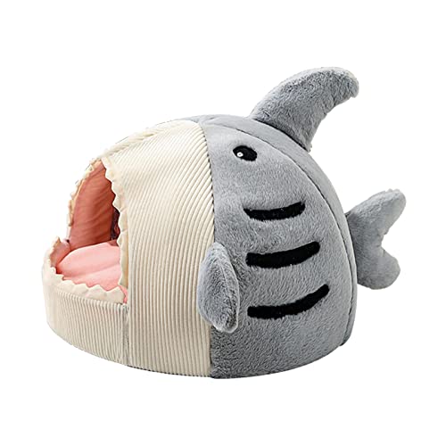 Pet House Schlafbett für Katzen und Hunde, warmes Kissen, halbgeschlossen, Grau M Pet House Schlafbett für Katzen und Hunde, warmes Kissen, halbgeschlossen, Grau M von Leeadwaey