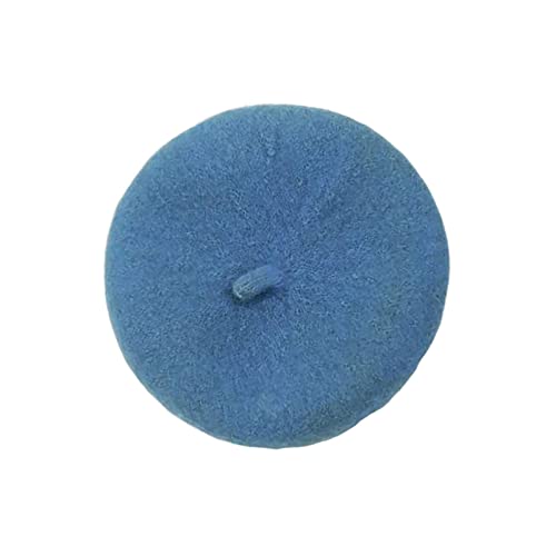 Leefasy Baskenmütze für Hunde und Katzen, Wolle, Durchmesser 13 cm, mit verstellbarem Gummiband unter dem Kinn, Handwäsche empfohlen, modisches Kostüm, langlebig, blau von Leefasy