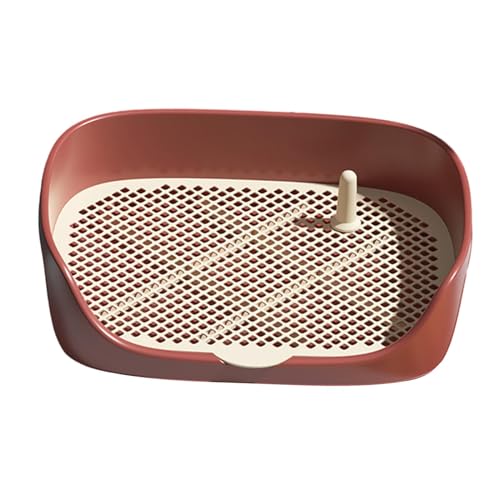 Leefasy Pet Dog Toilet Puppy Training Potty Tray Portable for Cat Training Pad Holder with Protection Wall Litter Box Trainer Corner, Red L von Leefasy