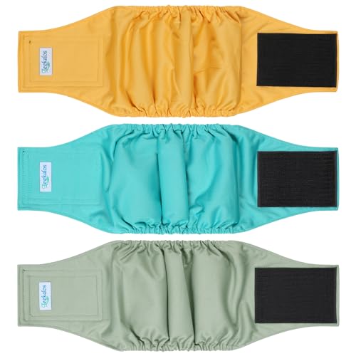 Leekalos Windeln für männliche Hunde, hochabsorbierende Bauchbänder für männliche Hunde, waschbar, wiederverwendbar, Größe M, 3 Stück Leekalos Windeln für männliche Hunde, hochabsorbierende Bauchbänder für männliche Hunde, waschbar, wiederverwendbar, Größe M, 3 Stück von Leekalos