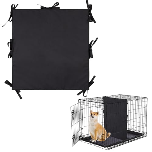 Weiche Trennwand für Hundekäfige, warme, dicke Hundehütten-Trennwand mit Bändern, Hundekäfig-Zubehör für Welpenbox-Training, schwarz, 78,5 cm H x 73,7 cm B von Leekalos