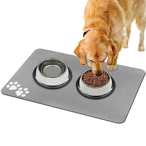 Leeko 40x60cm Napfunterlage für Hund und Katze, rutschfeste Futtermatte Leicht Zu Reinigen Fütterung Matte Haustierfuttermatte von Leeko