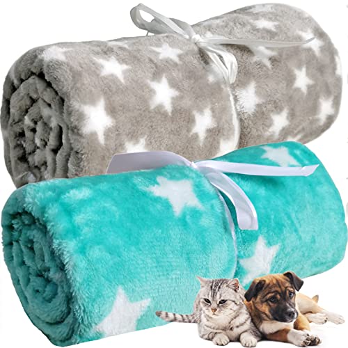 LeerKing Hundedecke flauschig Katzendecke waschbar Fleecedecke Kuscheldecke für Sofa Hundebett und Auto 2er Pack Hellgrau Grün 75 * 100cm LeerKing Hundedecke flauschig Katzendecke waschbar Fleecedecke Kuscheldecke für Sofa Hundebett und Auto 2er Pack Hellgrau Grün 75 * 100cm von LeerKing