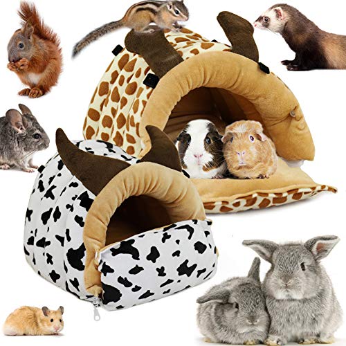 LeerKing Kleintiere Kuschelhöhle Meerschweinchen Kuschelbett Nest Plüsch Haus Hängematte für Ratte Hamster Nager Frettchen Bartagame Degu Reindeer L von LeerKing