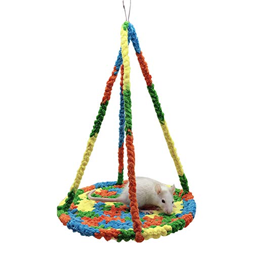 LeerKing Kleintiere Kuschelhöhle Meerschweinchen Kuschelbett Nest Plüsch Haus Hängematte für Ratte Hamster Nager Frettchen Bartagame Degu Bunte Hängematte S von LeerKing