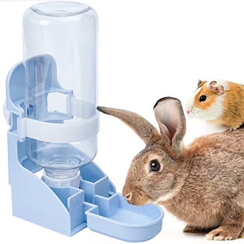 LeerKing Kaninchentränke Kleintiertränke Kein Tropfbecher Automatische Wasserspeicherung Trinkflasche für Hasen Kaninchen Ratten Hamster Meerschweinchen Nager Kleintiere 500 ML Blau von LeerKing