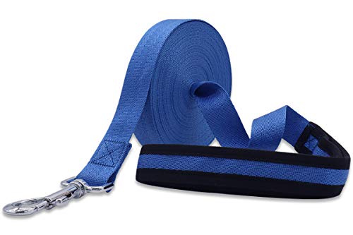 Leeyunbee 10M Lang Hundeleine Trainingsleine, Schleppleine für Hunde mit Metallschnalle und Gepolsterten Griff, Robuste Trainings Leine aus langlebigem Nylon, ideal für Training und Spielen(Blau) von Leeyunbee