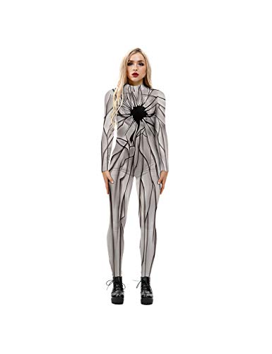 Leezeshaw Damen Spinnen-Kostüm, Halloween, 3D-Spinnen-Roboter, Lycra, Einteiler, Kostüm für Frauen, S-XL von Leezeshaw