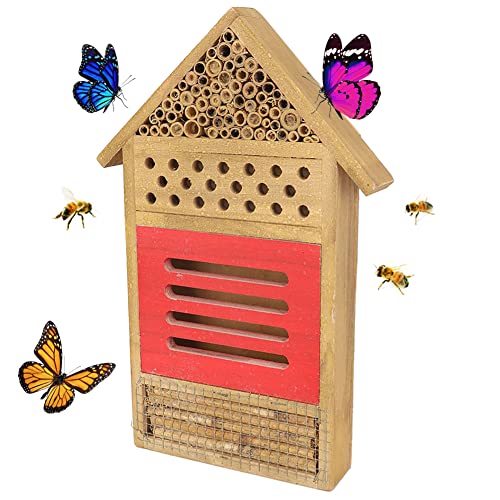 Insektenhaus aus Holz, Insektenhotel zum Aufhängen, für Biene, Schmetterling, Marienkäfer, nützlicher Insektenraum, Insektenhotel (19,6 x 3,8 x 29,7 cm) von Leftwei