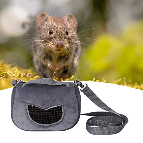 Leftwei Grey Hamster Carrier Pet Außentasche, Hamster Carrier, für kleine Haustiere Meerschweinchen(Large) von Leftwei