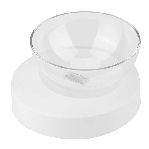 Leftwei White Feeding Food Bowl Katzenschüssel, Cat Transparent Food Bowl, 20 ° Verstellbarer transparenter Futterautomat für Hunde,(White) von Leftwei