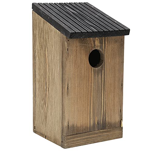 Vogelhauskasten aus natürlichem Zedernholz, Kolibrihäuser zum Aufhängen im Freien, aus Holz, Vogelnesthaus, Nistkasten, leicht zu öffnender Verschluss, 11.7x14x23.6 cm von Leftwei