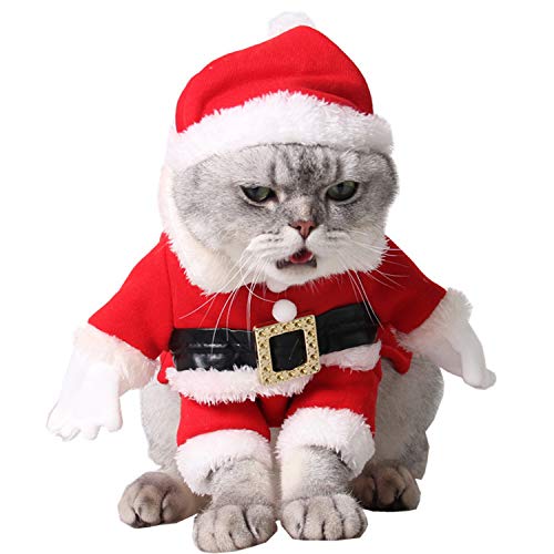 Weihnachts Katze Kleidung,Katzenkostüm für Haustier- mit Santa Hut Anzug weihnachtskostueme Fuer hunde von Legendog