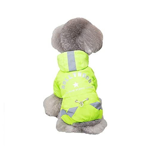 Legou Haustierkleidung Mehrfarbiger Regenmantel für kleine und mittelgroße Hundekleidung Welpenkleidung zum Aufhängen der Leine Gelb S von Legou