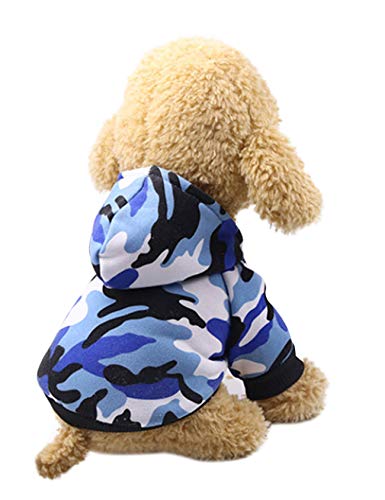 Legou Heimtierbedarf Bequem Warm Plus Kaschmir Leicht Hundekleidung Mit Kapuze Blau XS von Legou