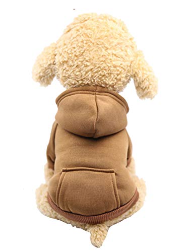 Legou Heimtierbedarf Für Hunde Herbst-Winter Ausflugskleidung mit Tasche Hundekleidung Einfarbig Karamell L von Legou