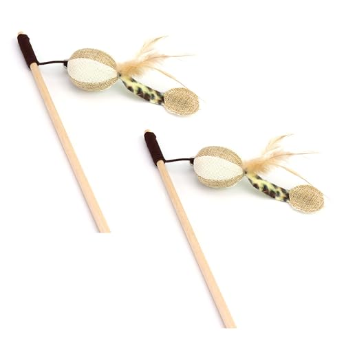 Legou Hölzerner Teasing-Stick für Haustiere, Katzen, Glocke, Teasing Stick, Bildfarbe, 2 Stück Legou Hölzerner Teasing-Stick für Haustiere, Katzen, Glocke, Teasing Stick, Bildfarbe, 2 Stück von Legou