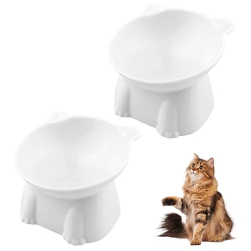 Legpador 2 Stück Futternapf Katze, Katzennapf Erhöht, Fressnapf Katze, Katzennäpfe, Katzenschüssel, Katzenfutternapf, Katzen Essen Schale, Futternapf für Katzen für Katzenfutter und Wasser(Weiß) Legpador 2 Stück Futternapf Katze, Katzennapf Erhöht, Fressnapf Katze, Katzennäpfe, Katzenschüssel, Katzenfutternapf, Katzen Essen Schale, Futternapf für Katzen für Katzenfutter und Wasser(Weiß) von Legpador