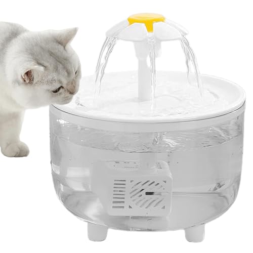 Katzenbrunnen, Trinkbrunnen für Katze, 1.5L Katzenbrunnen für Katzen, Ultraleiser Katzen Trinkbrunnen, Automatische Abschaltung Katzentrinkbrunne mit USB-Schnittstelle von Leikurvo