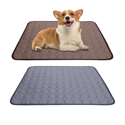 Leikurvo Kühlmatte Hunde Katzen Haustier, 60x50cm 2PCS Kuhlmatte für Hund und Katze Kühldecke Hundebett Waschbar Hundematte Selbstkühlende Matte Kühl Hundedecke Auto Outdoor Zuhause(Braun+Dunkelgrau) Leikurvo Kühlmatte Hunde Katzen Haustier, 60x50cm 2PCS Kuhlmatte für Hund und Katze Kühldecke Hundebett Waschbar Hundematte Selbstkühlende Matte Kühl Hundedecke Auto Outdoor Zuhause(Braun+Dunkelgrau) von Leikurvo