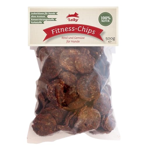 Leiky Fitness-Chips für Hunde, 500 g – getreidefreier Snack mit Fleisch & Gemüse von Leiky