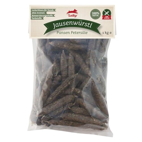 Leiky Hundeleckerli Jausenwürstl Pansen – 1 kg Snack mit Petersilie, naturbelassen von Leiky