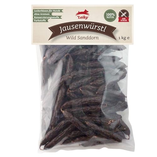 Leiky Hundeleckerli Jausenwürstl Wild – 1 kg Snack mit Sanddorn, naturbelassen von Leiky