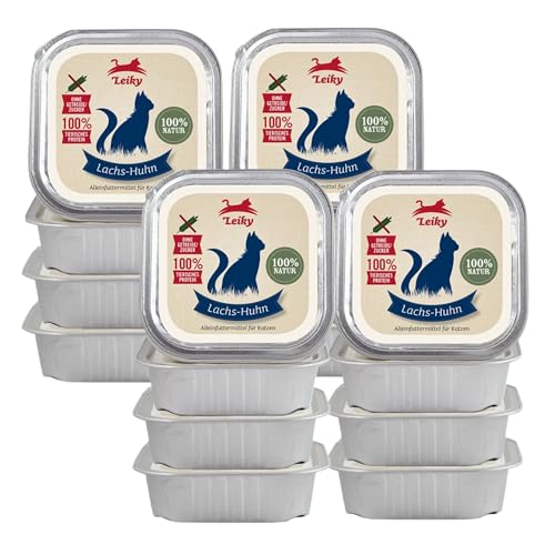 Leiky Katzenfutter Nass 16 x 100 g – Lachs-Huhn Menü, getreidefrei, Alleinfutter Leiky Katzenfutter Nass 16 x 100 g – Lachs-Huhn Menü, getreidefrei, Alleinfutter von Leiky