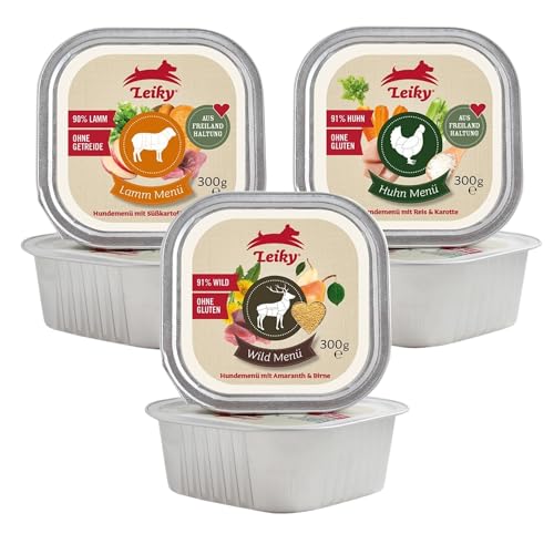 Leiky Nassfutter Hund (12x 300g, Probierpaket) von Leiky