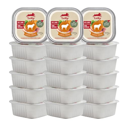 Leiky Nassfutter Hund Freiland-Lamm 18 x 300 g – 90 % Fleisch, getreidefrei, Alleinfutter Leiky Nassfutter Hund Freiland-Lamm 18 x 300 g – 90 % Fleisch, getreidefrei, Alleinfutter von Leiky
