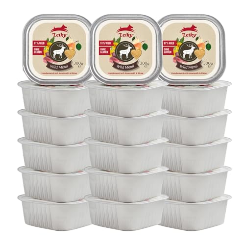 Leiky Nassfutter Hund Freiland-Wild 18 x 300 g – 91 % Fleisch, getreidefrei, Alleinfutter Leiky Nassfutter Hund Freiland-Wild 18 x 300 g – 91 % Fleisch, getreidefrei, Alleinfutter von Leiky