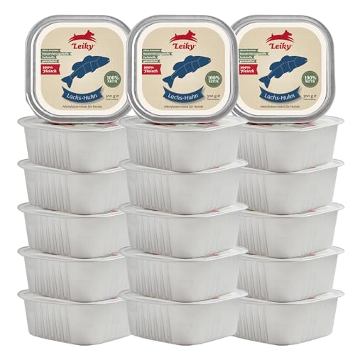 Leiky Nassfutter Hund Lachs & Huhn 18 x 300 g – Alleinfutter, getreidefrei, 100 % Fleisch Leiky Nassfutter Hund Lachs & Huhn 18 x 300 g – Alleinfutter, getreidefrei, 100 % Fleisch von Leiky