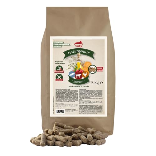 Leiky Naturgenuss Hundetrockenfutter 5 kg – Rind, Huhn & Forelle, schonend gepresst Leiky Naturgenuss Hundetrockenfutter 5 kg – Rind, Huhn & Forelle, schonend gepresst von Leiky