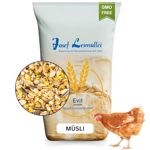 Leimüller Hühnerfutter 5kg [Geflügel-Müsli] - Artgerechtes Geflügelfutter für Hühner und Legehennen - Für leckere und stabile Eier - 100% Gentechnikfrei - Mehrfach gereinigt und staubfrei von Leimüller