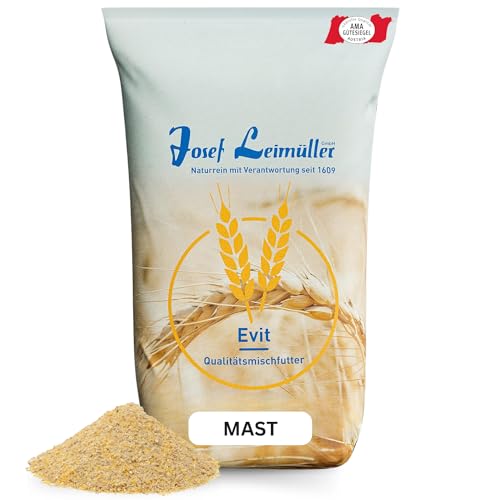 Leimüller Mastfutter Geflügel 25 kg - Alleinfuttermittel für Mastgeflügel - AMA-Gütesiegel und 100% Gentechnikfrei - Premium Hühnerfutter 25kg - Für die gesamte Mastperiode geeignet von Leimüller