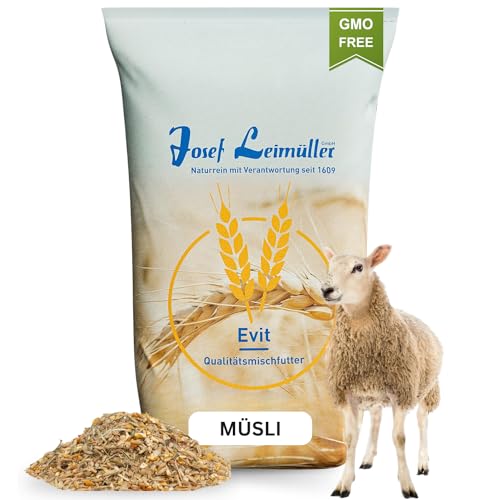 Leimüller Schaffutter & Ziegenfutter Müsli 20 kg - Futter für Schafe, Ziegen und Lämmer – Beliebtes Schafsfutter & Ziegen Futter - 100% gentechnikfrei und mehrfach gereinigt von Leimüller