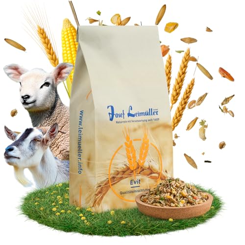 Leimüller Schaffutter & Ziegenfutter Müsli 20 kg - Futter für Schafe, Ziegen und Lämmer – Beliebtes Schafsfutter & Ziegen Futter - 100% gentechnikfrei und mehrfach gereinigt von Leimüller