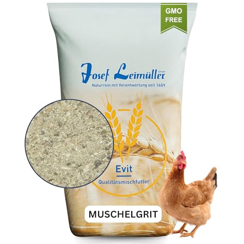 Leimüller Mineral Grit Mix 25 kg - Wertvolles Futterkalk Mineralfutter für hohe Eierschalenqualität - Enthält Muschelgrit & Calcium - 100% gentechnikfrei - Für Hühner & Küken von Leimüller