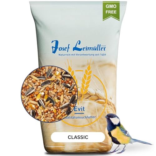 Leimüller Vogelfutter Wildvögel Ganzjährig 25kg (Classic) - Österreichisches Wildvogelfutter Ganzjahresfutter - Hochwertiges Streufutter Staubfrei & ohne Zusatzstoffe von Leimüller