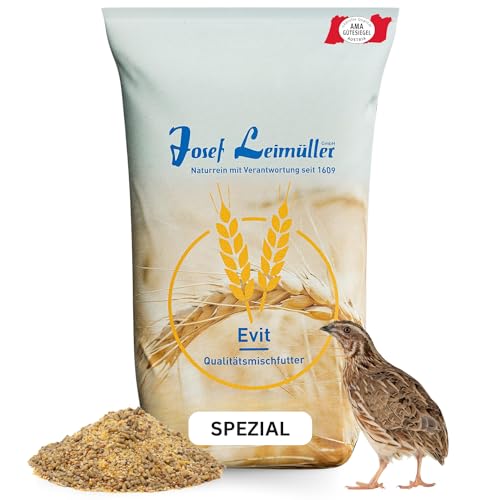 Leimüller Wachtelfutter 25kg [Spezial] - AMA-Gütesiegel & gentechnikfreies Legewachtelfutter - Hoher Sämereien-Anteil - Für aktive Legewachteln & hohe Eierqualität von Leimüller