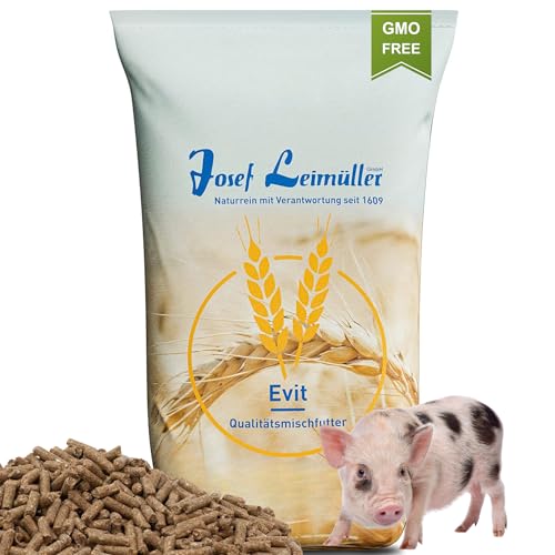 Leimüller Minischweinfutter Pellets 25 kg - Weizen Minischwein Futter 25KG - Optimal für Minischweine und Zwergschweine - 100% gentechnikfrei von Leimüller
