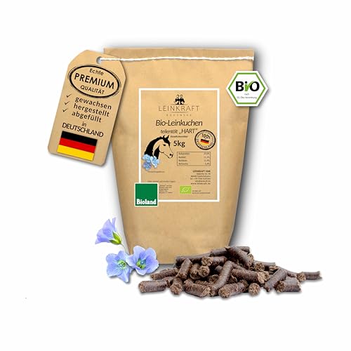 Leinkraft Bio Leinkuchen Fest 5kg Pferde Leckerli Pellets Sticks von Leinkraft | 100% Deutscher Bio-Leinsaat - schonend kaltgepresst von Leinkraft Bodensee