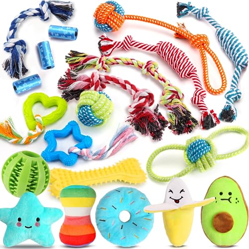 Leipple 20 Pack Luxus Hund Kauspielzeug für Welpen, niedliche kleine Hundespielzeug mit Seilen Welpen Kauspielzeug, interaktive Hundespielzeug und Quietschen Welpenspielzeug für kleine Hunde (style1) Leipple 20 Pack Luxus Hund Kauspielzeug für Welpen, niedliche kleine Hundespielzeug mit Seilen Welpen Kauspielzeug, interaktive Hundespielzeug und Quietschen Welpenspielzeug für kleine Hunde (style1) von Leipple
