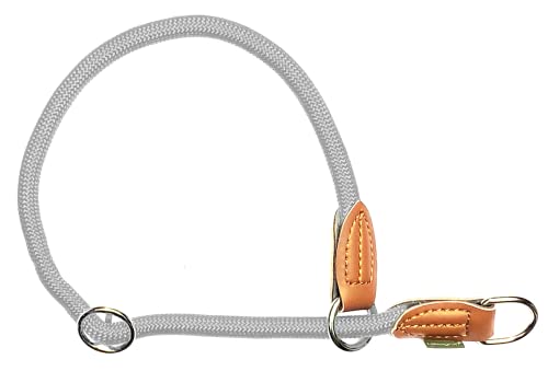 Leisegrün Hundehalsband Paracord verstellbar | Halsband für Hunde aus Nylon | Modell Devon | Hellgrau | Größe: M von Leisegrün