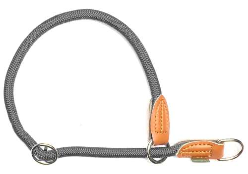 Leisegrün Hundehalsband Paracord verstellbar | Halsband für Hunde aus Nylon | Modell Devon | Grau | Größe: M von Leisegrün