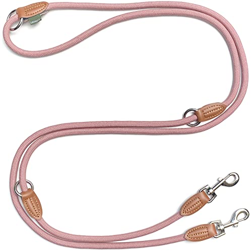 Leisegrün Hundeleine große Hunde | Führleine 3m verstellbar mit 2 Karabiner | 3 Meter lang x 1,1 cm | Nur 300 g | Modell Devon | Rosa Leisegrün Hundeleine große Hunde | Führleine 3m verstellbar mit 2 Karabiner | 3 Meter lang x 1,1 cm | Nur 300 g | Modell Devon | Rosa von Leisegrün